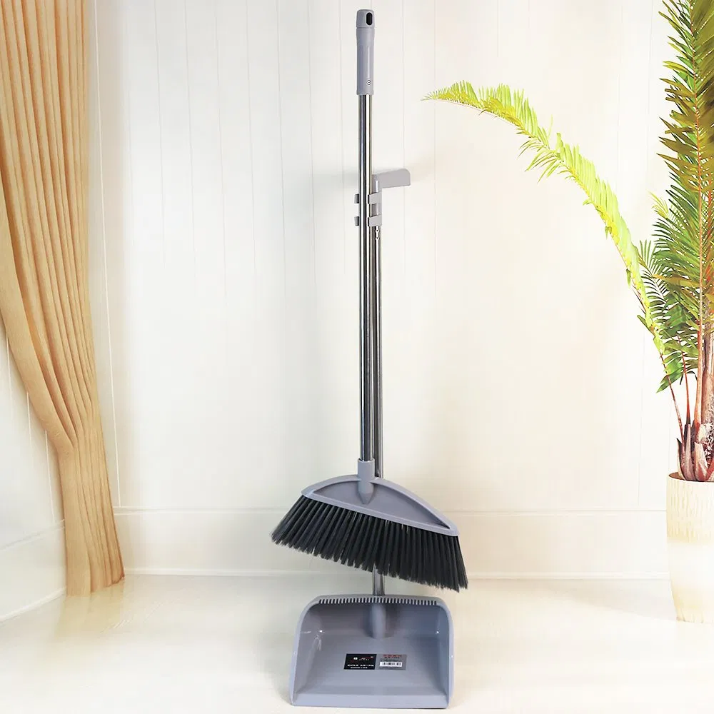 Jy1359 Ergonomic Soft Bristle Broom Set with Round Hole Hanging Storage
