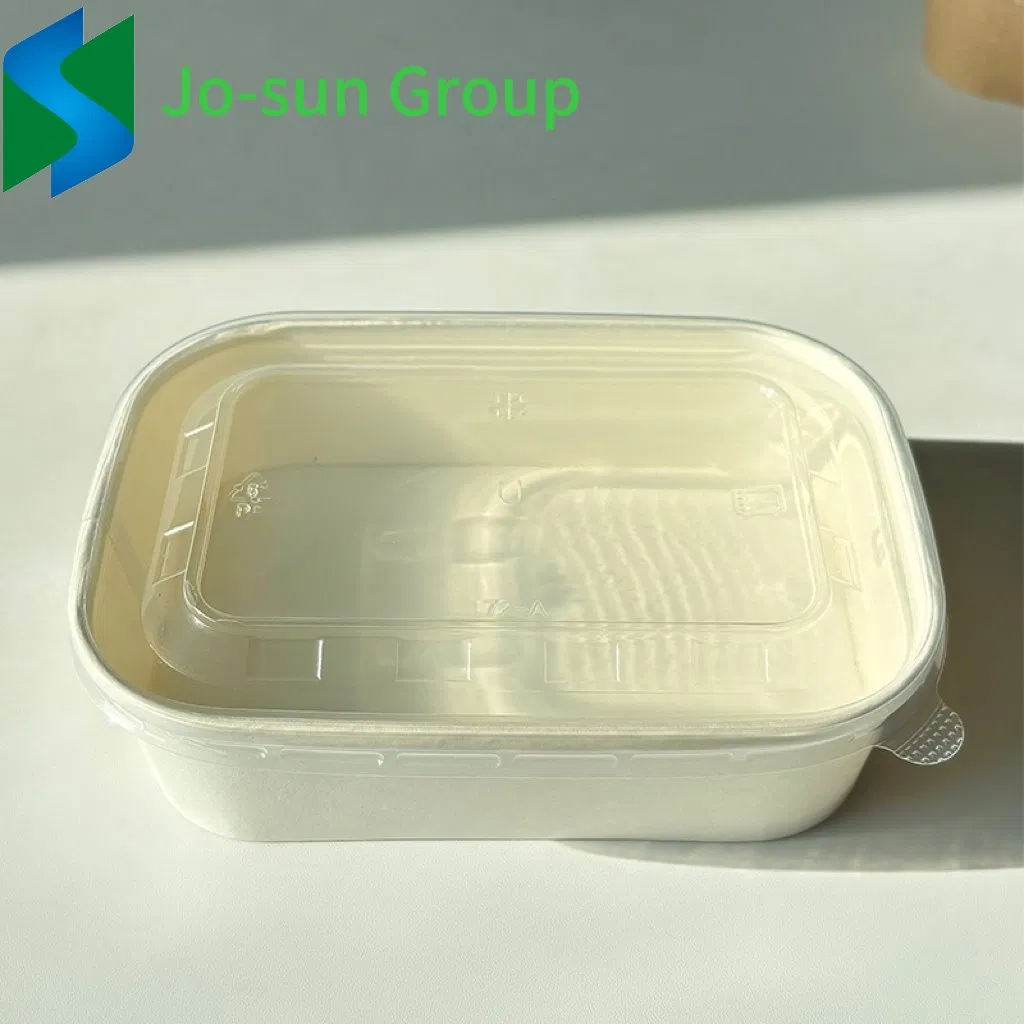 500ml Brown Rectangular Salad Bowl Disposable Lunch Box Takeout Light Fruit Picnic Tableware