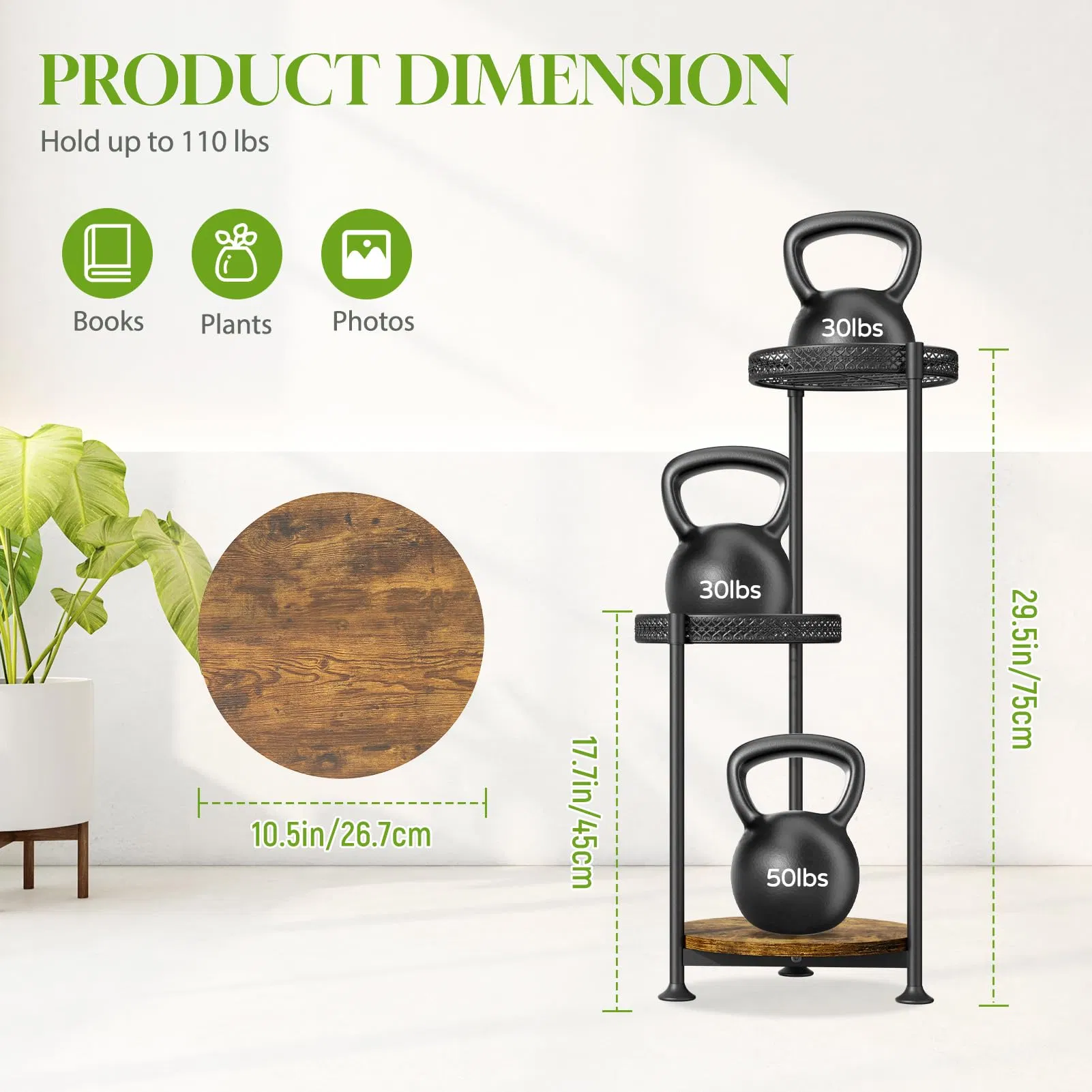 Plant Stand Indoor Outdoor Clearance, 3 Tier Metal Corner Plant Stands Shelf Holder, Tierd Stand Flower Shelf Display Rack for Living Room Balcony Garden