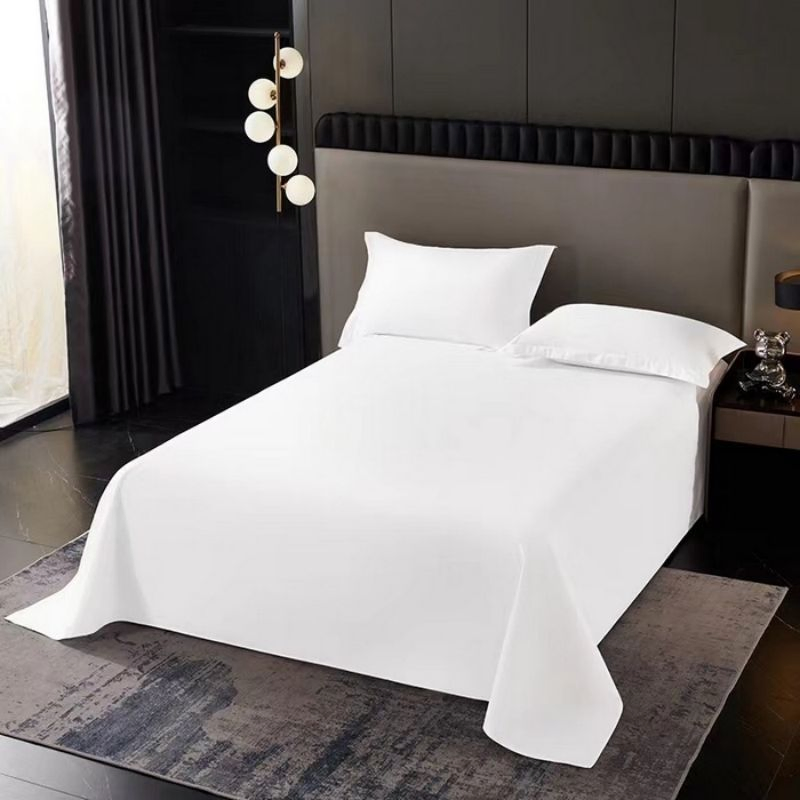 Microfiber Polyester Plain White Hotel Bedding Four-Piece Set Customized Hotel Home Textile Homestay Supplies King Bed Sheets Duvet Quilt Cover Bedding Set