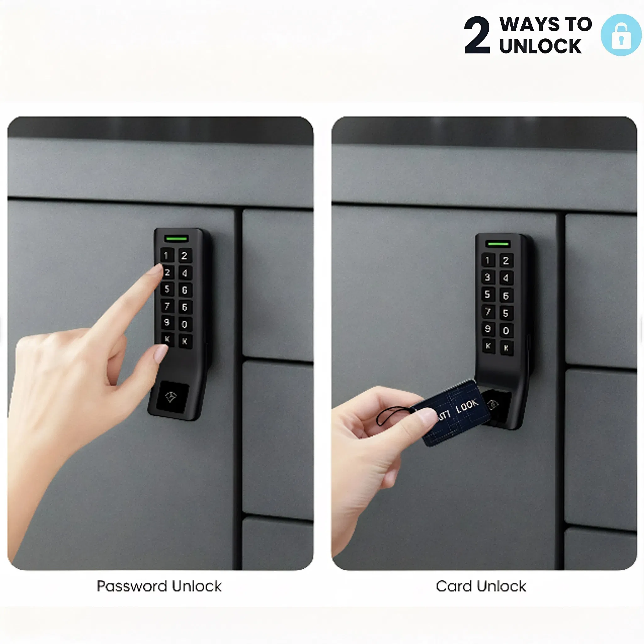 Password & IC Card Unlock Digital Cabinet Lock with Public Mode and USB-C Emergency Power