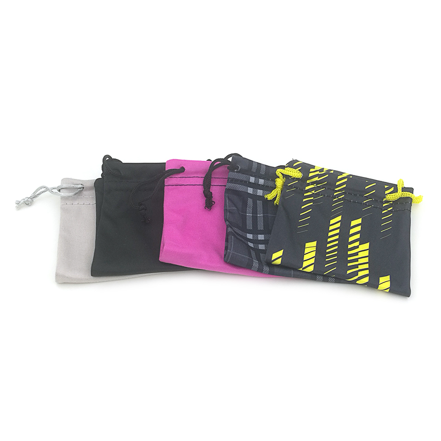 Custom Logo Printed Open Mouth Microfiber Sunglasses Case Bag Pouch