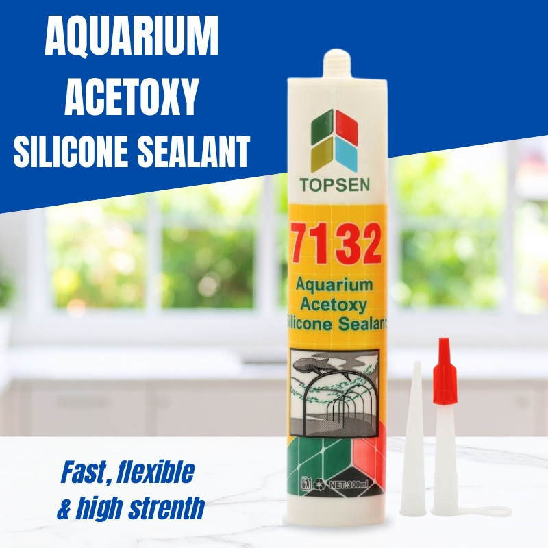 Strong, Transparent, Long-Lasting Clear Glass Silicone Sealant 7132
