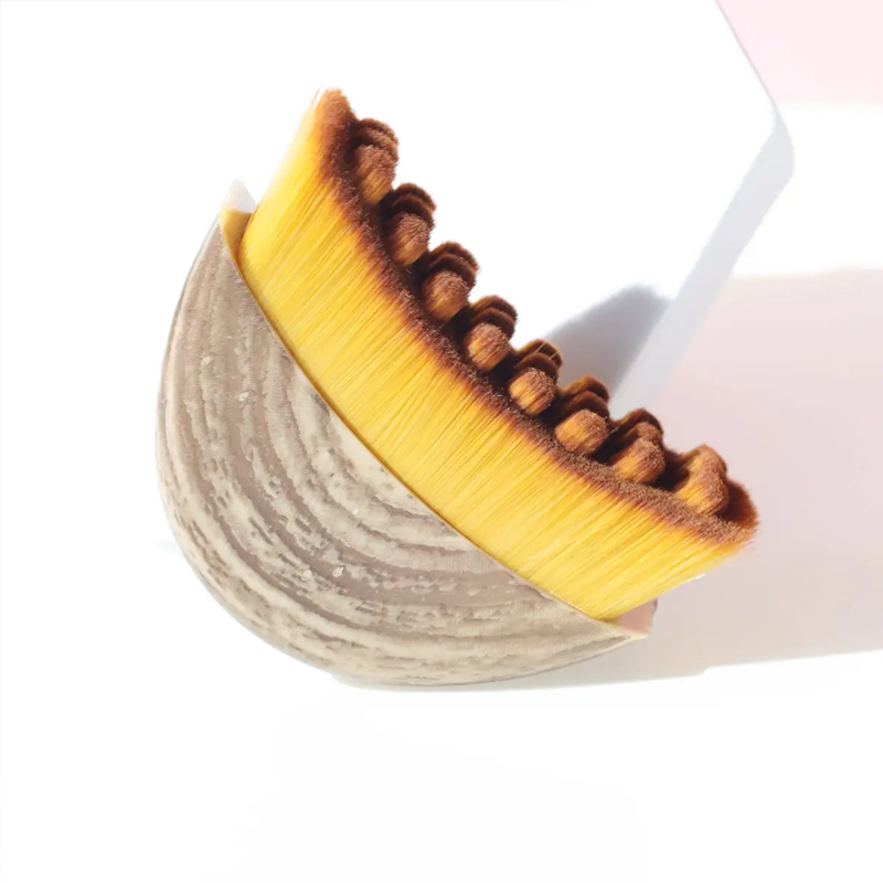 Custom Facial Lymphatic Contour Face Brushes Foundation Brush Synthetic Hair PVC Plastic Handle Makeup Brush