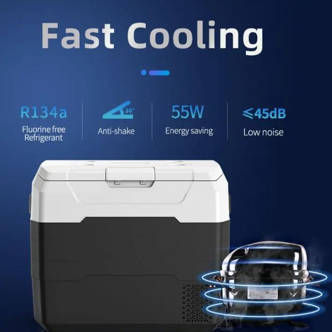 Portable 50 L Car Fridge Car Refrigerator for Road Trips and Outdoor Adventures and Camping