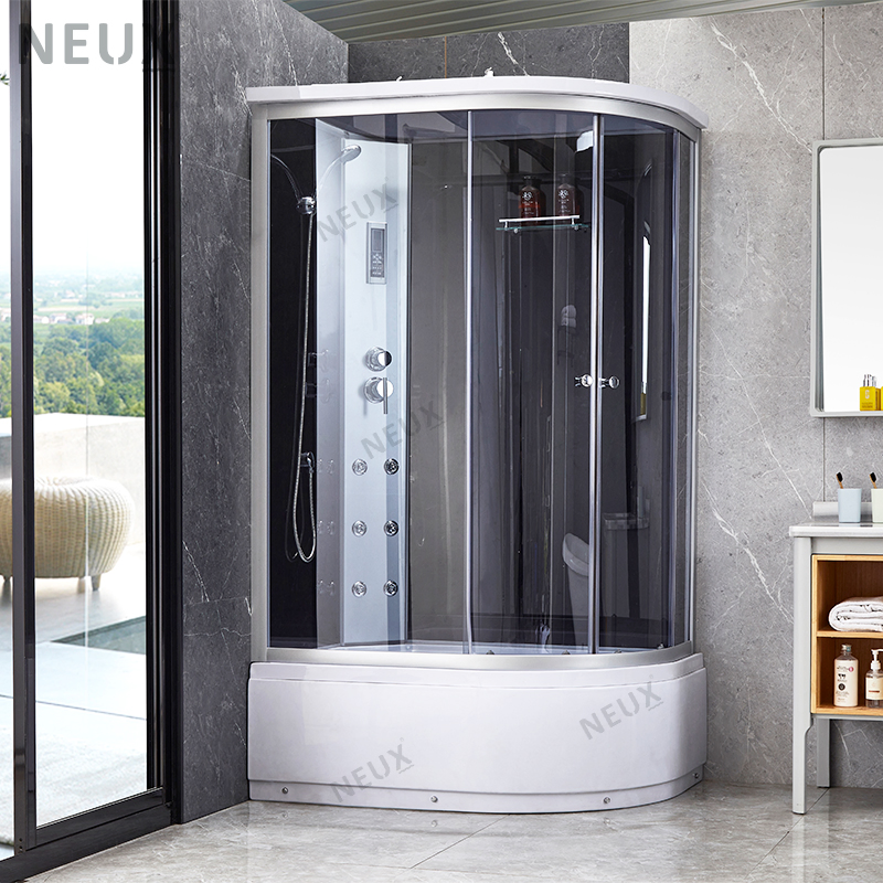 4mm Tempered Glass Corner Sliding Massage Computerized Multifunction Shower Room