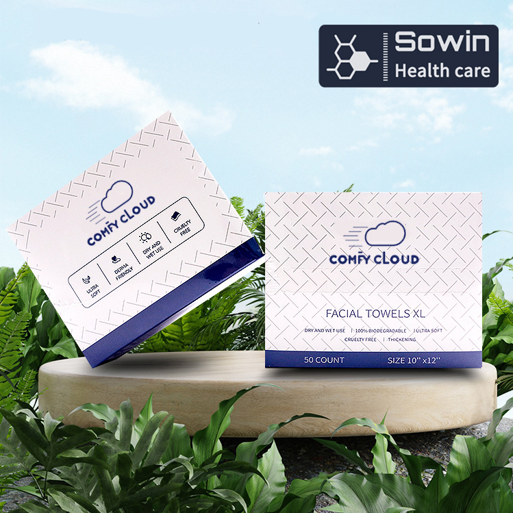 Boxed 50sheets Paper Package Non-Woven Cotton Disposable Removable Facial Tissues