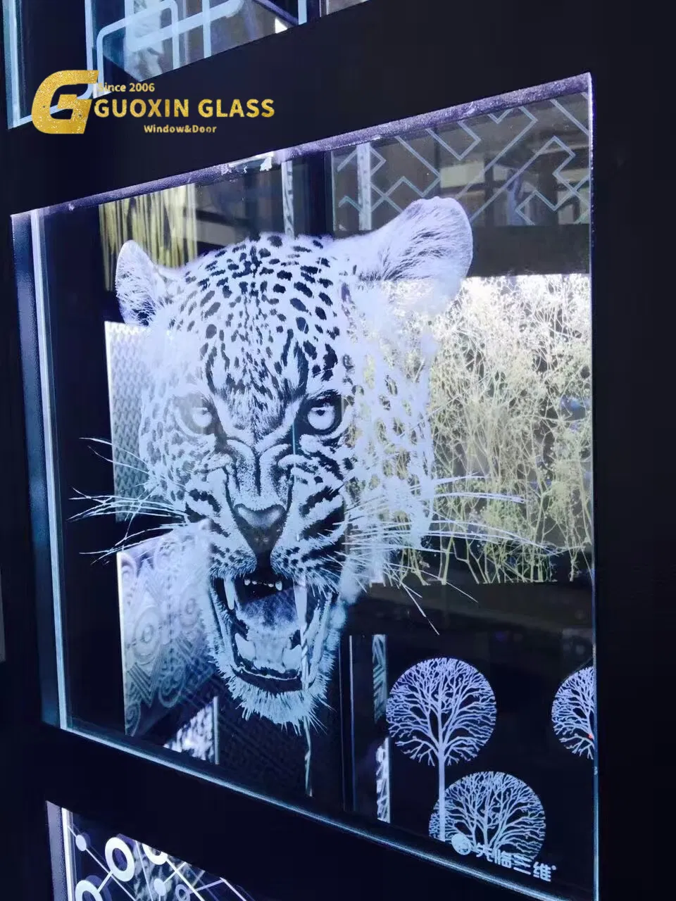 Premium 3D Laser Engraved Tempered Glass Plate for Parks