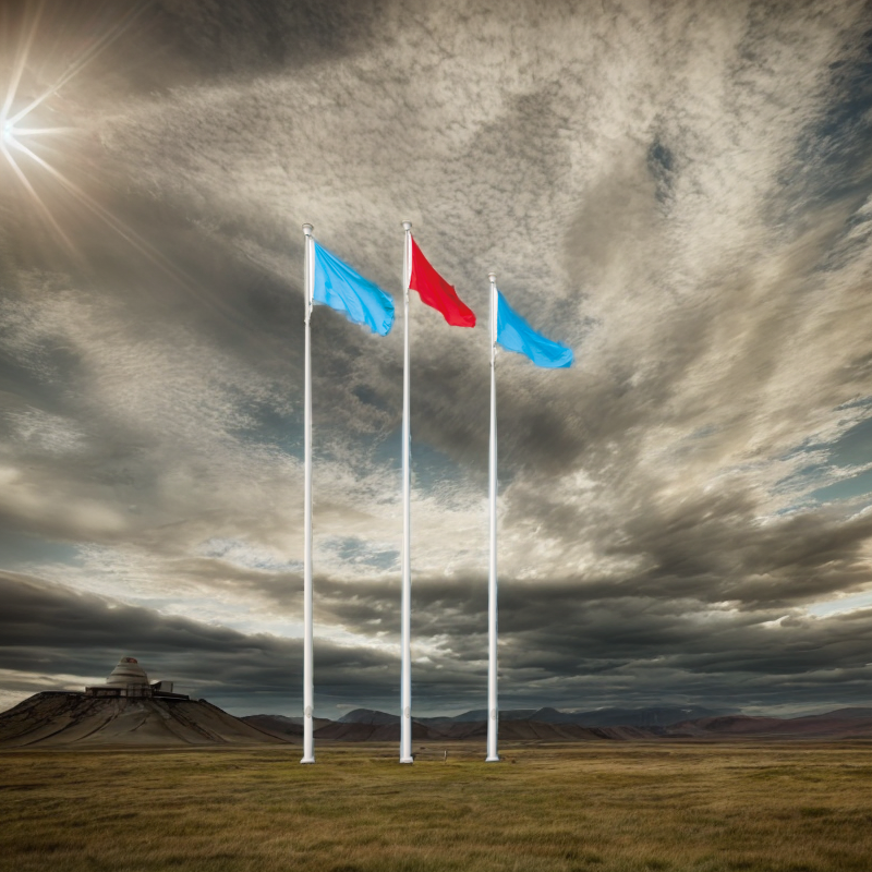 Stainless Steel Banner Flag Pole in Clear Anodized