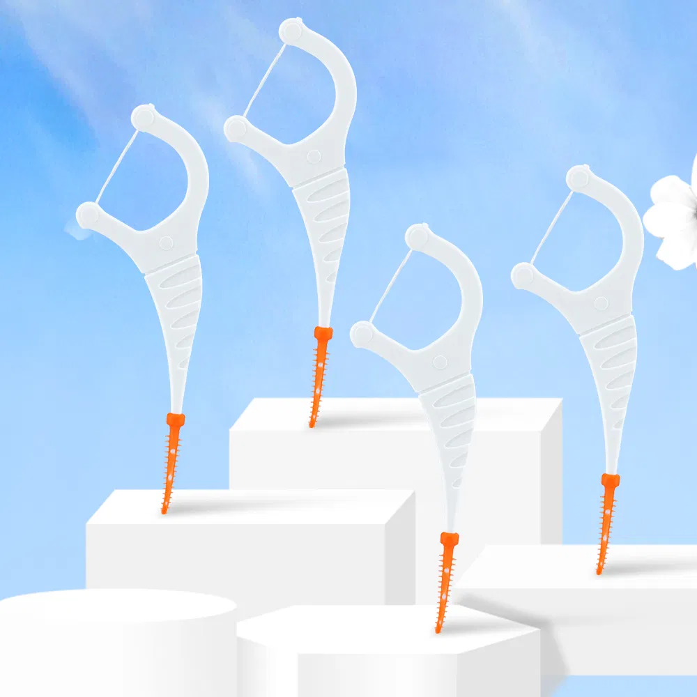 Eco Friendly Wheat Straw Floss Toothpick / 2 in 1 Dental Floss Picks