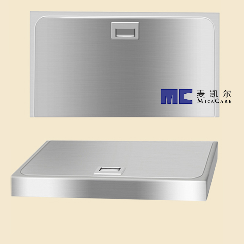 Surface-Mounted Horizontal Baby Changing Station with Stainless Steel Veneer