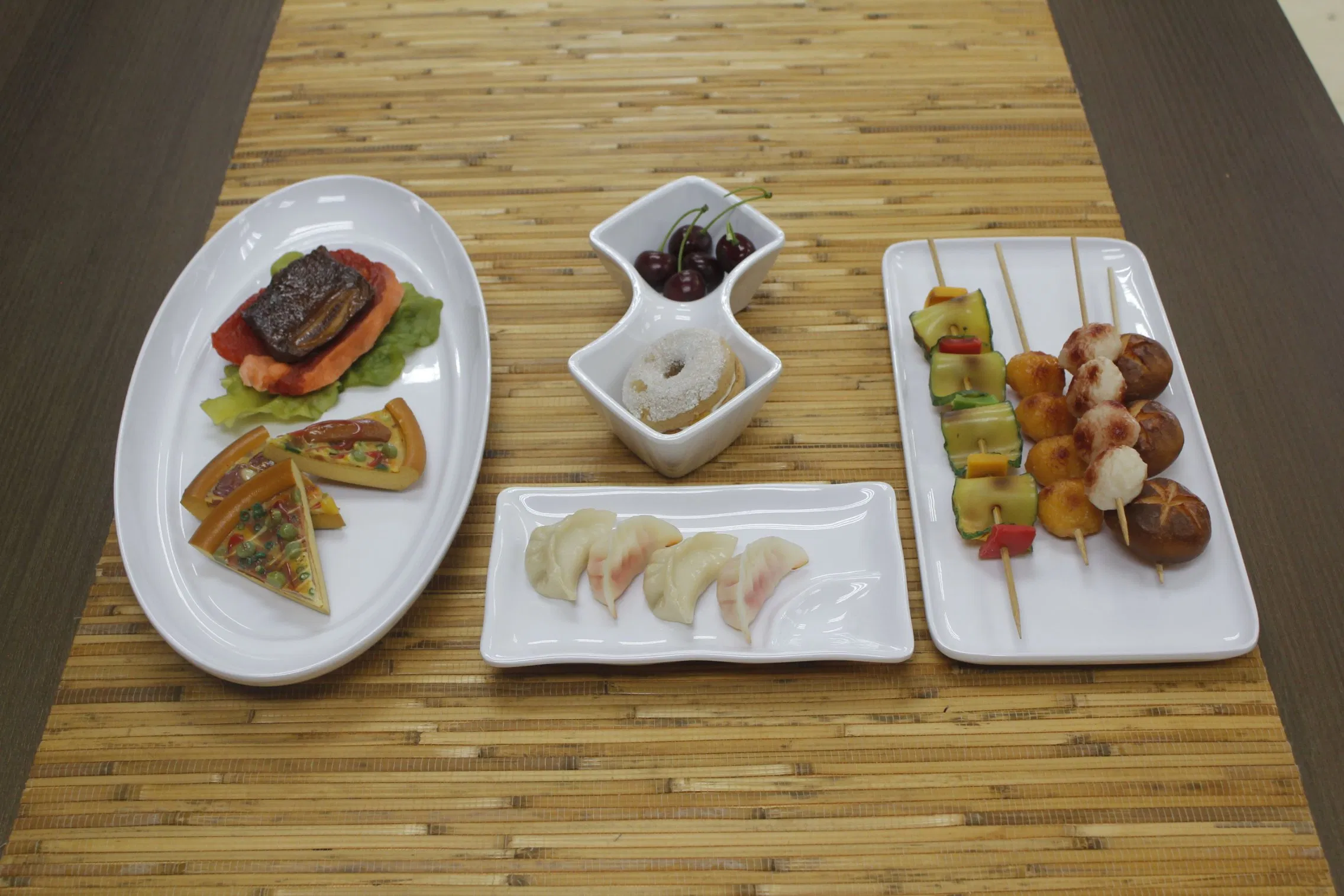 Square Plate Melamine Cutlery 2-Divided Plate Snack Plate