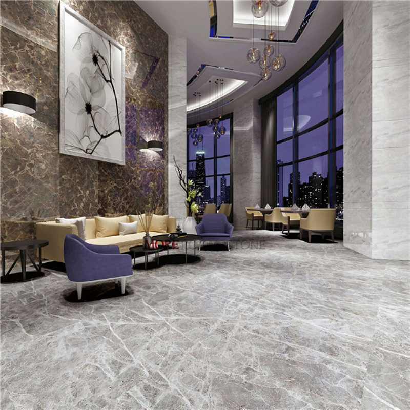 Плитка напольная серая мраморная 800x800 мм