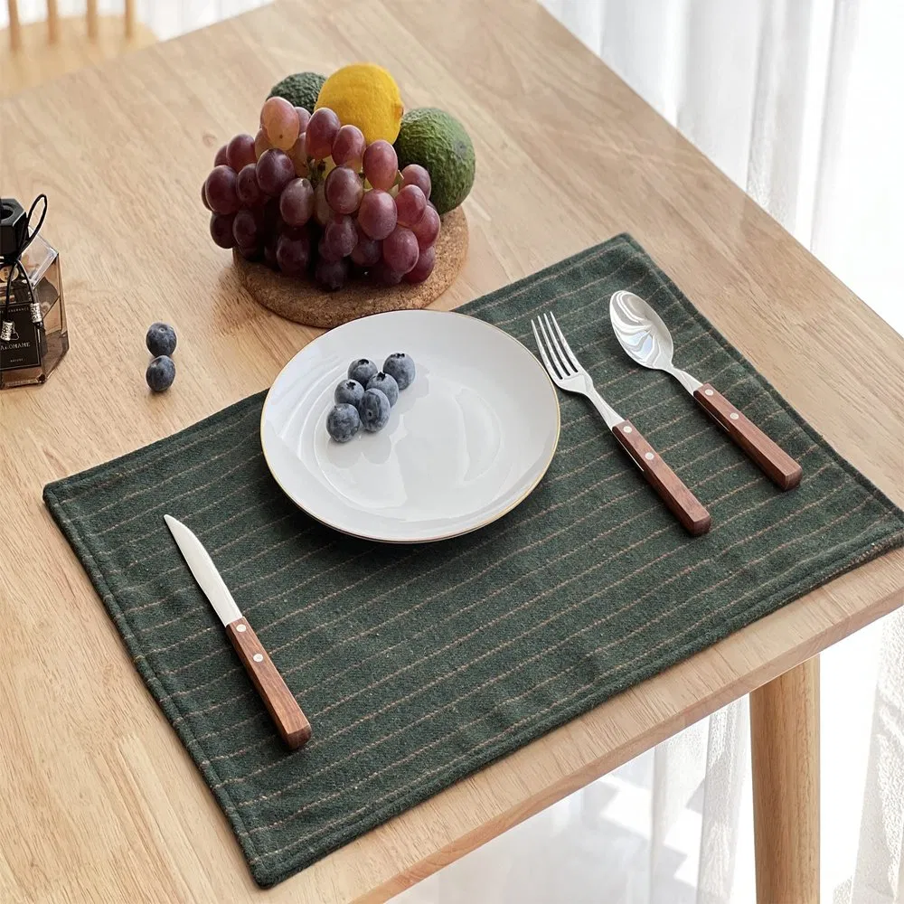 Heat Resistant Custom Design Kitchen Rectangle Linen Table Place Mats
