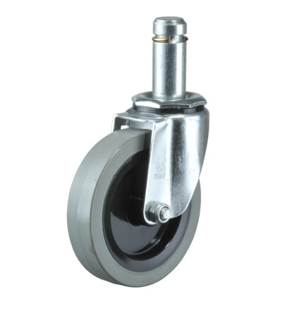 China Factory 125mm Grip Stem Caster Wheel Friction Stem Nylon Wheel with Brake
