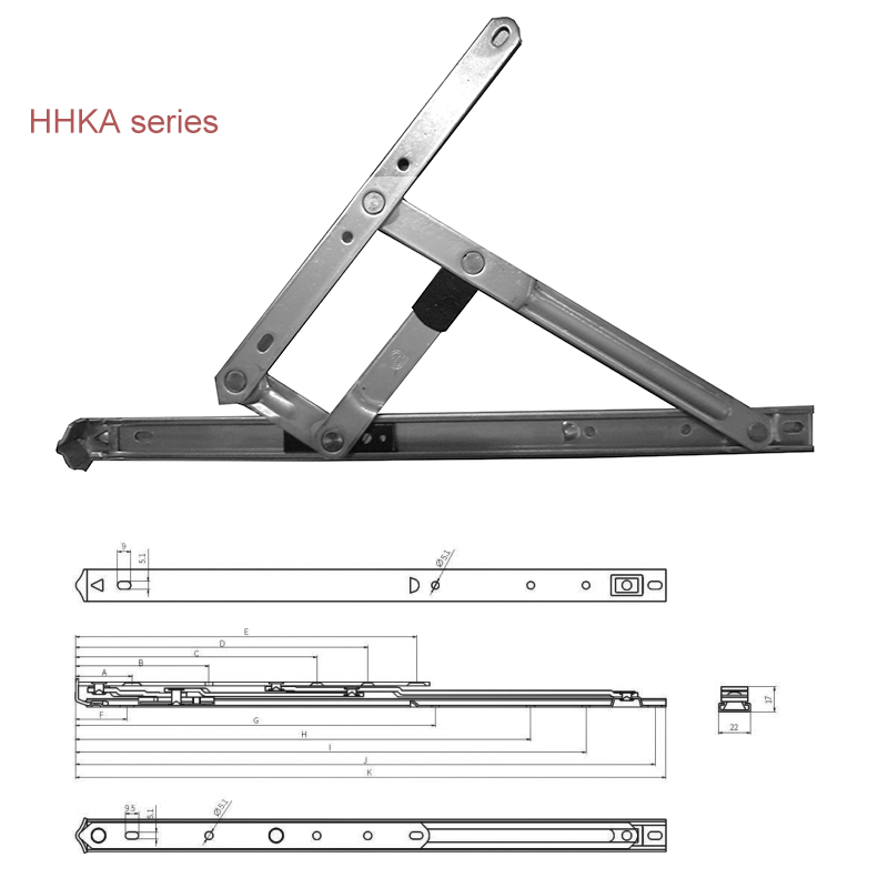Foshan Manufacturer Casement Window Hinge Friction Stay