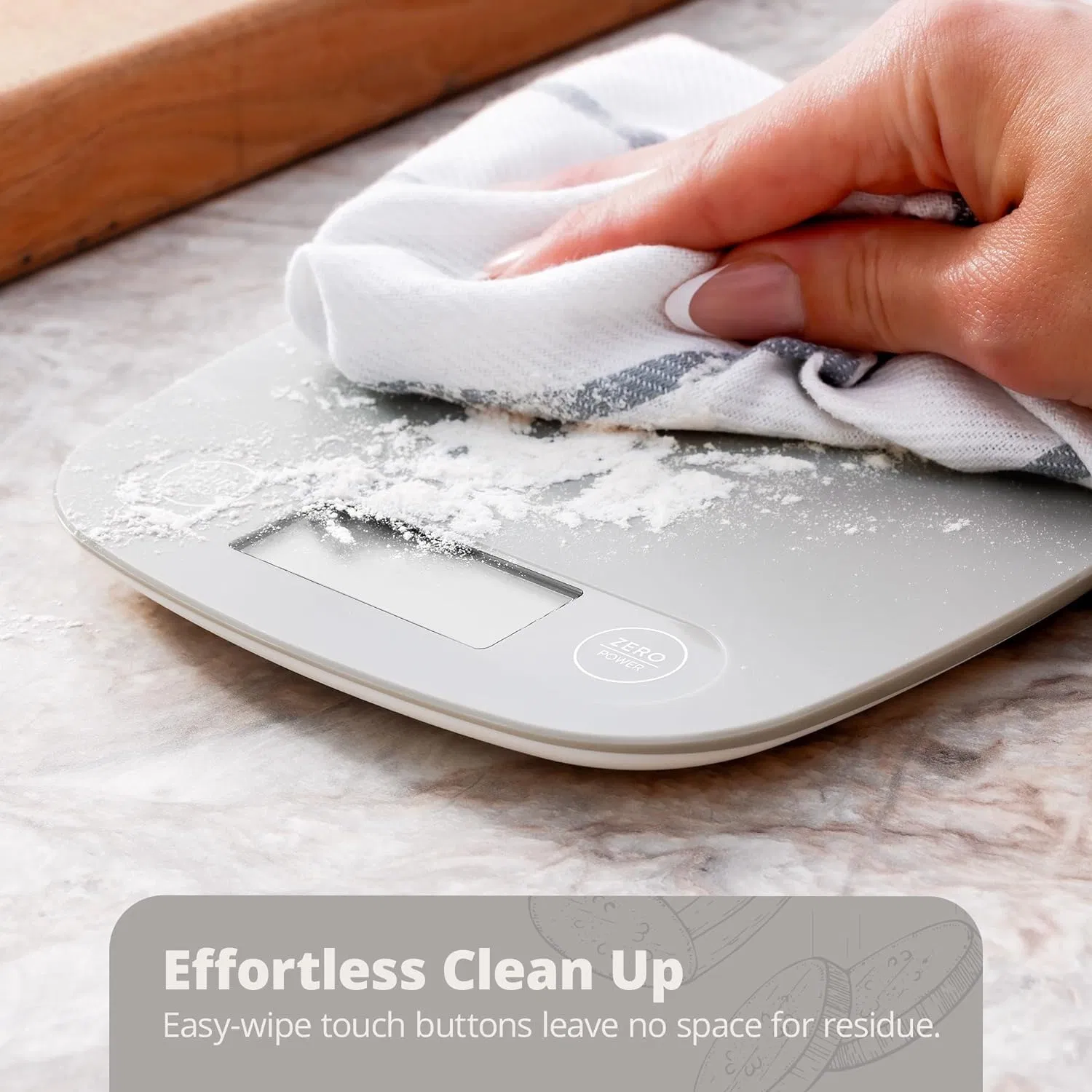 Кухонные весы цифровые серые, точность 0.1 г, до 5 кг