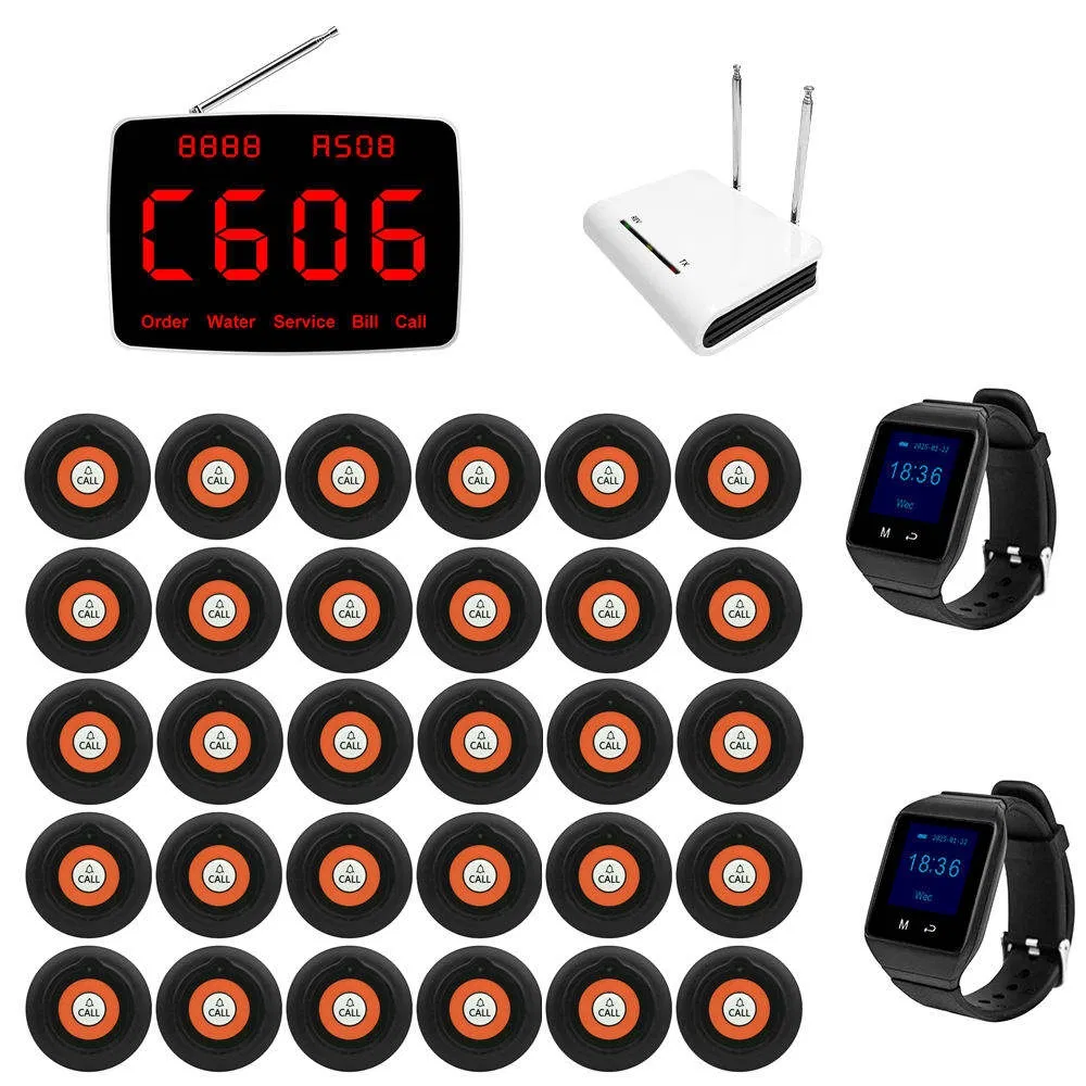 Catel Wireless Pager System 30 Table Buttons 2 Watches 1 Receiver