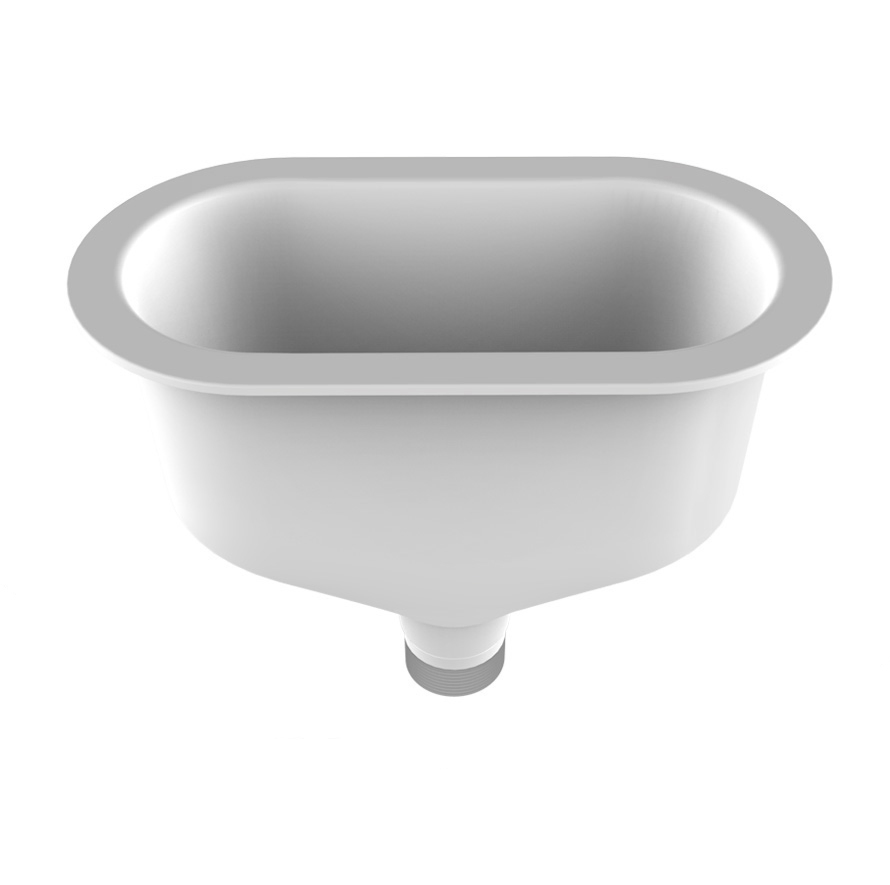 Lab Cup Sink Cabinet with White Fume Hood. Eyewash and Shower for Lab Safety