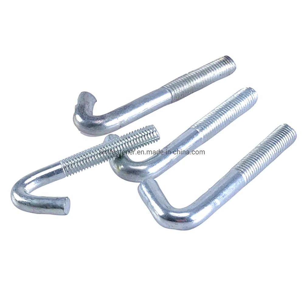 China Supplier Hot Sale L Bolt Gr8.8 Zinc Plated Anchor Bolt J-Bolt
