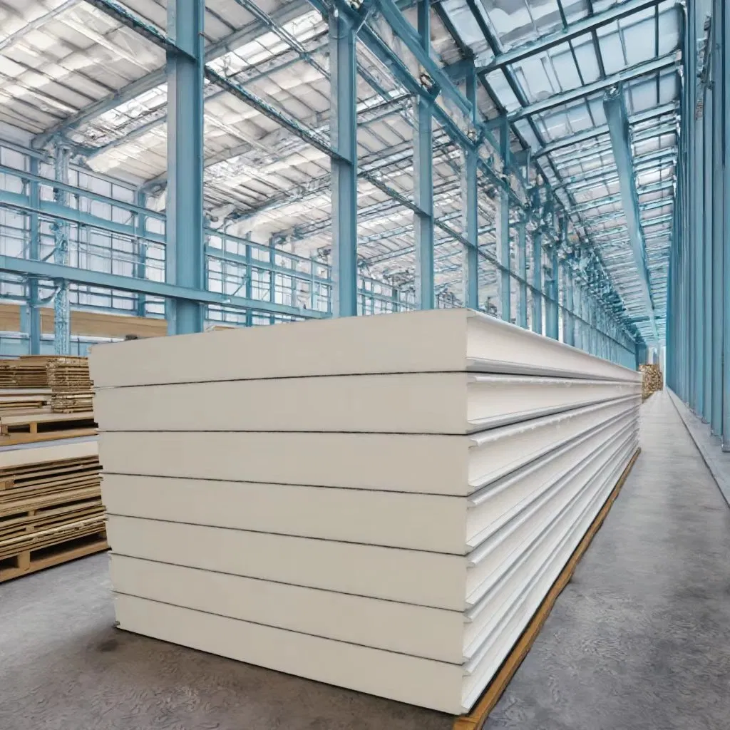 50mm Energy Saving PU Sandwich Panels Fireproof PU Polyurethane Wall Claddings