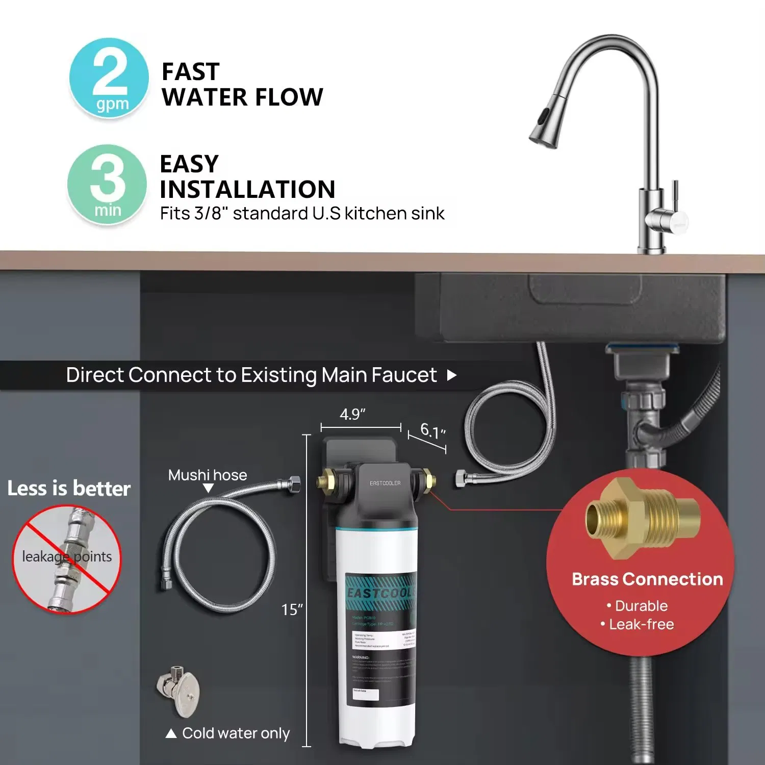 Многоступенчатый фильтр для воды под мойку с угольным блоком