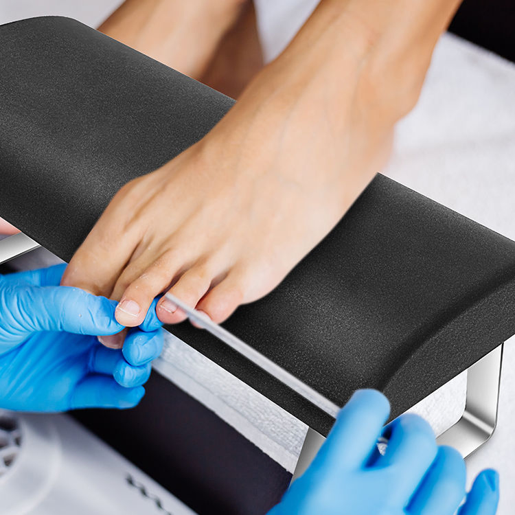 Big PU Feet Rest Stand Pillow for Pedicure Manicure Foot Hands Rest with Anti-Slip Leg