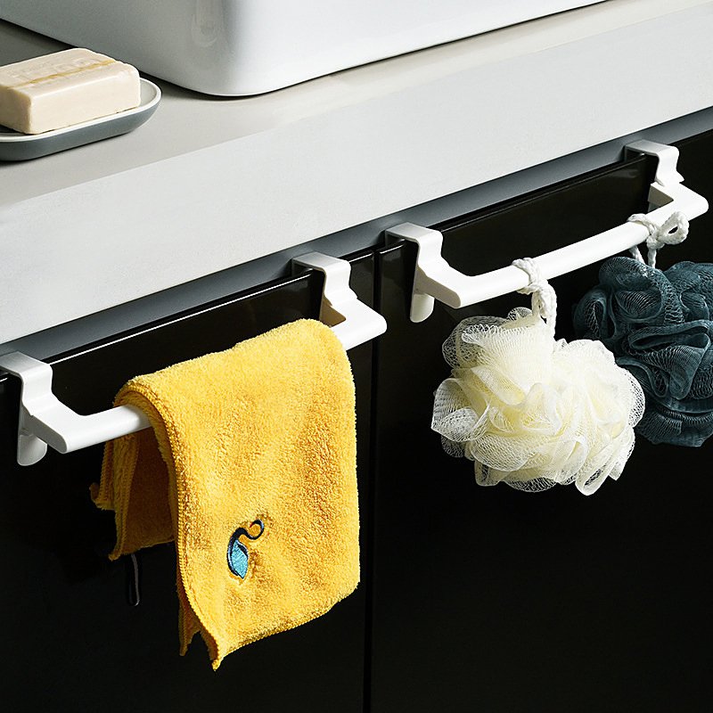 Towel Rack Shelf Hanger with Fixed Hooks Multi-Function No Screws Needed Wbb15862