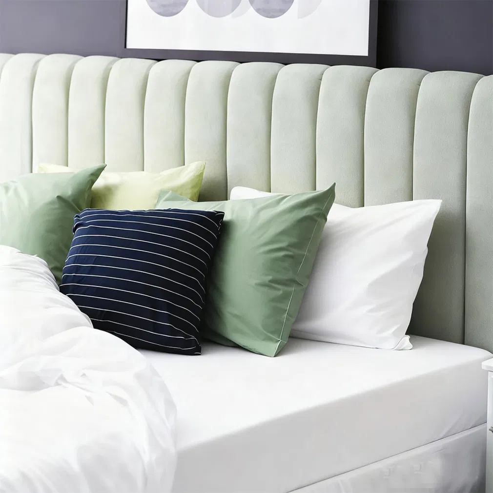 Easy Clean Hypoallergenic Waterproof Bed Sheet Cotton Fitted Sheet Soft Home Bedding