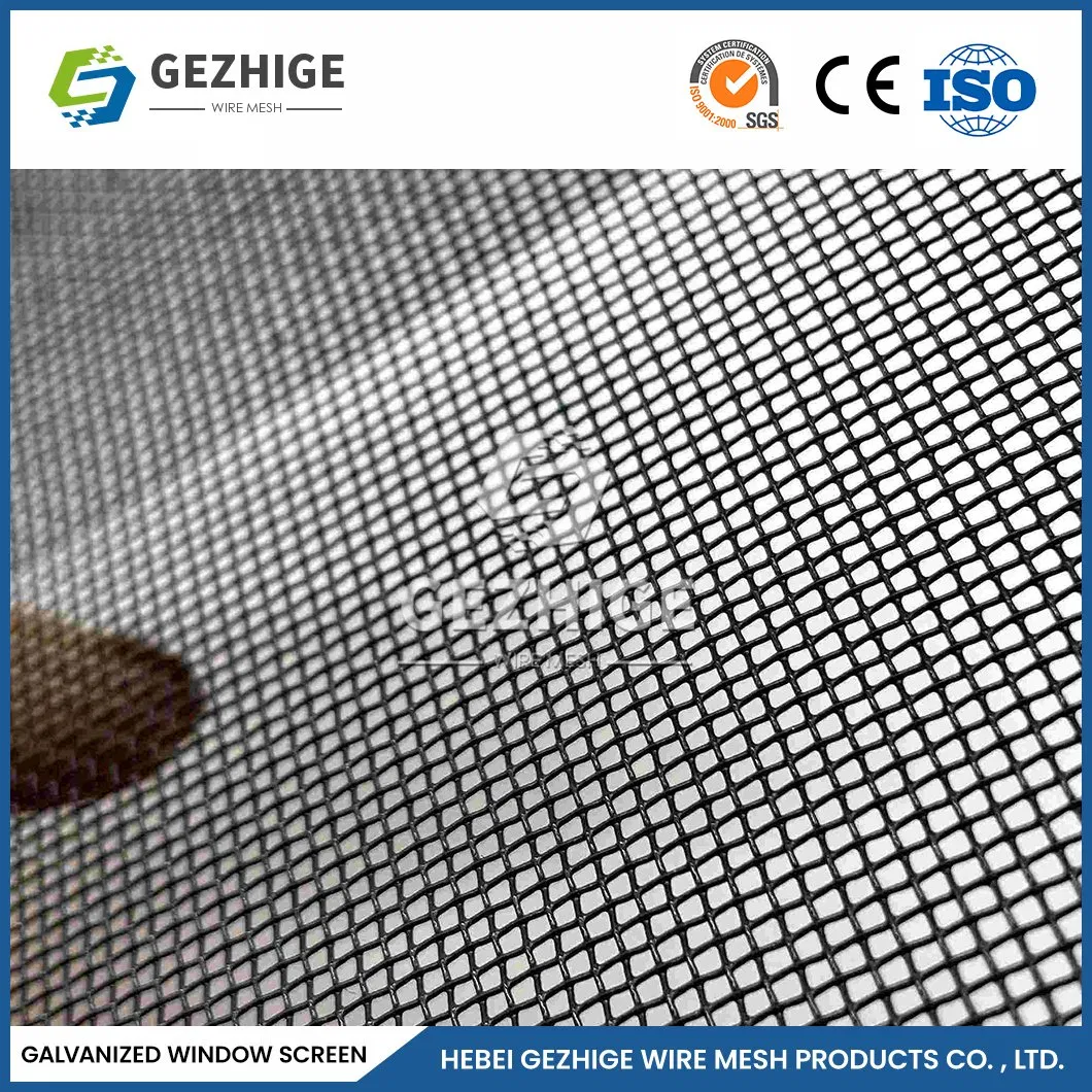 Gezhige OEM Custom Collapsible Window Screen Wholesalers 16 X 14 Mesh Window Screen China Easy Clean Window Screen with Galvanized Steel Frame