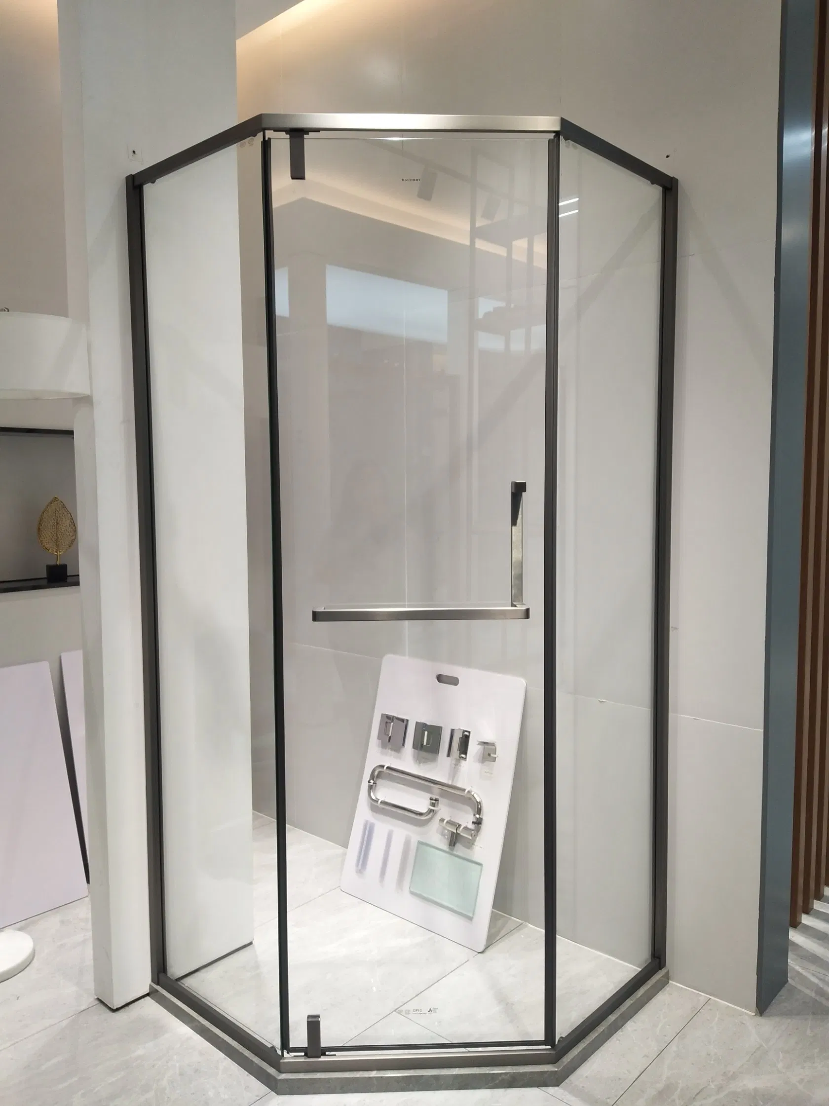 Hotel Customized Size Aluminum Frame 8mm Glass Sliding Soft Closing Shower Room