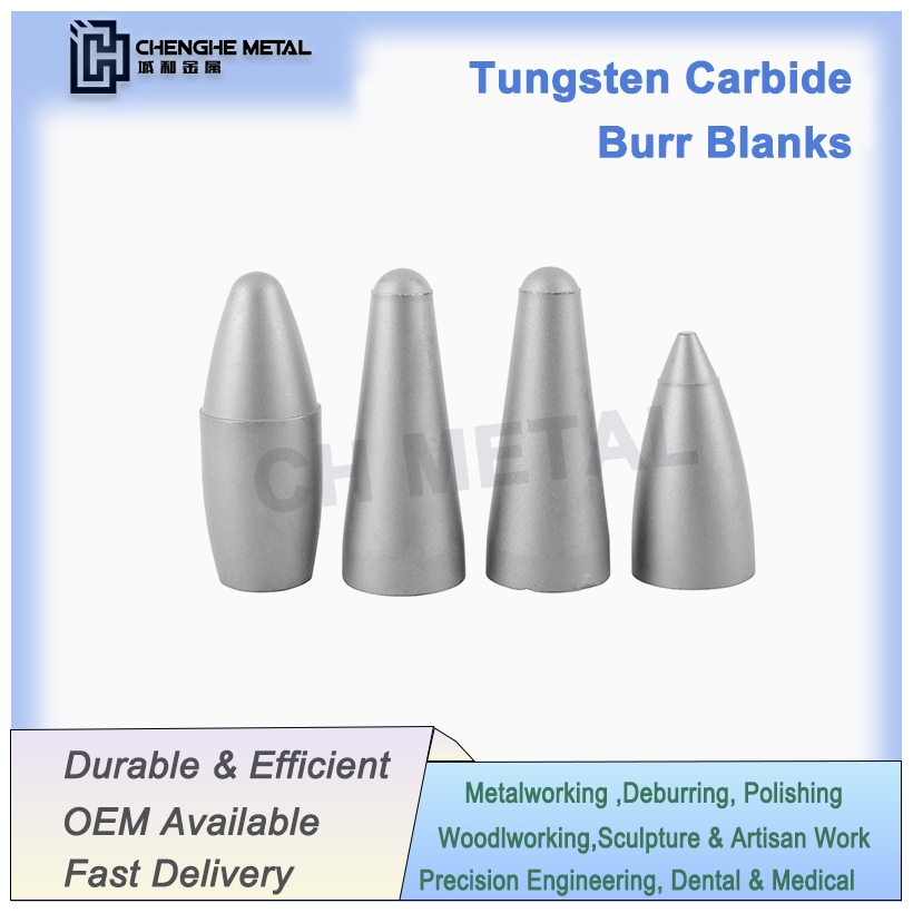 Tungsten Carbide Burr Blanks Compatible with Most Rotary Tools and Pneumatic Equipment