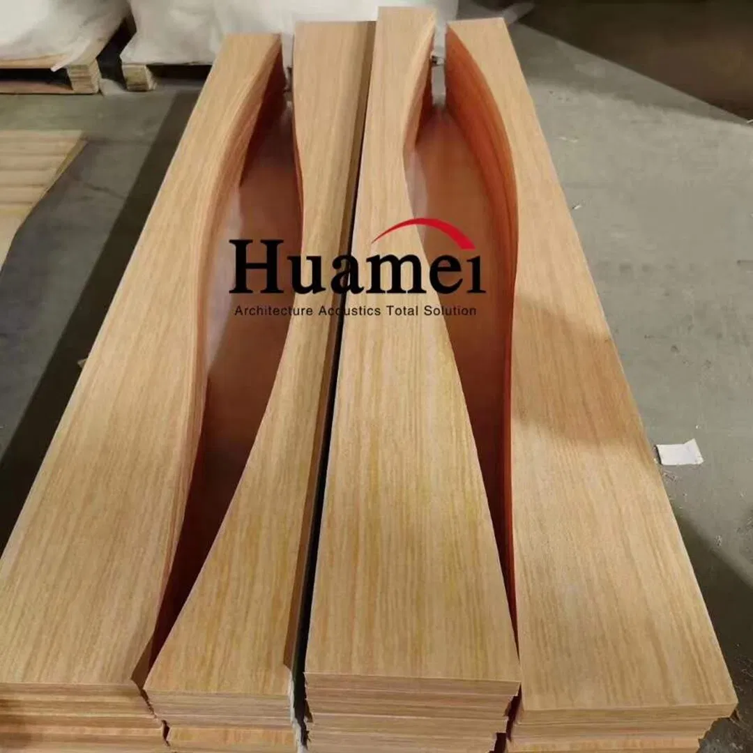 Modern Fiberglass Board Ceiling Tiles Wooden-Grain Acoustic False Ceiling