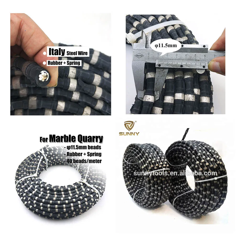 11.5mm Diamond Wire Saw for Marble Quarrying