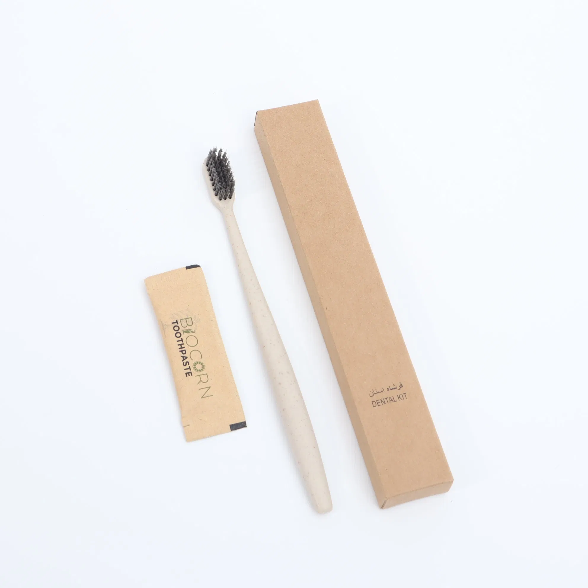 Premium Straw-Based Dental & Shaving Kit Sets in Card Box for Eco-Conscious Hotels