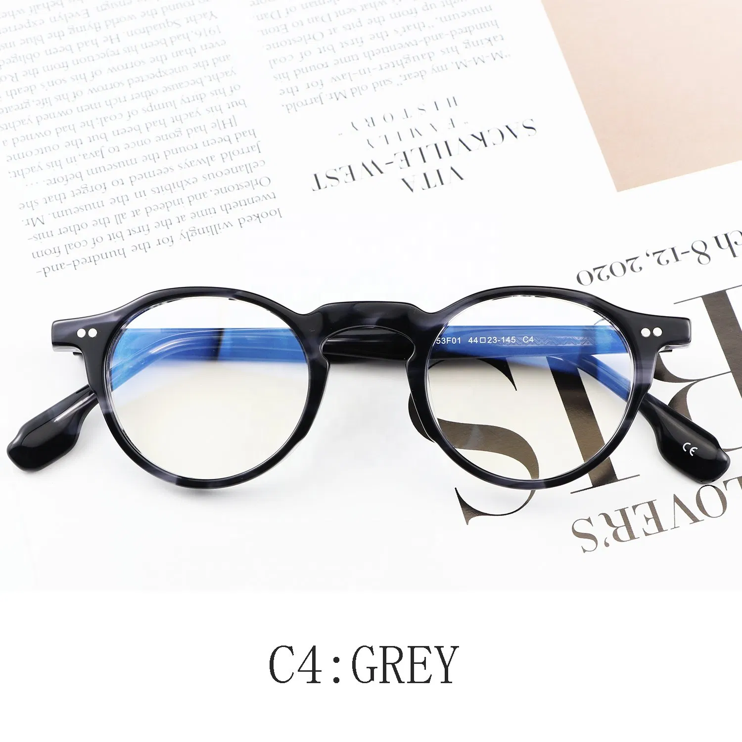 Unisex Transparent Acetate Optical Frames Wholesale Photochromic Eyegasses