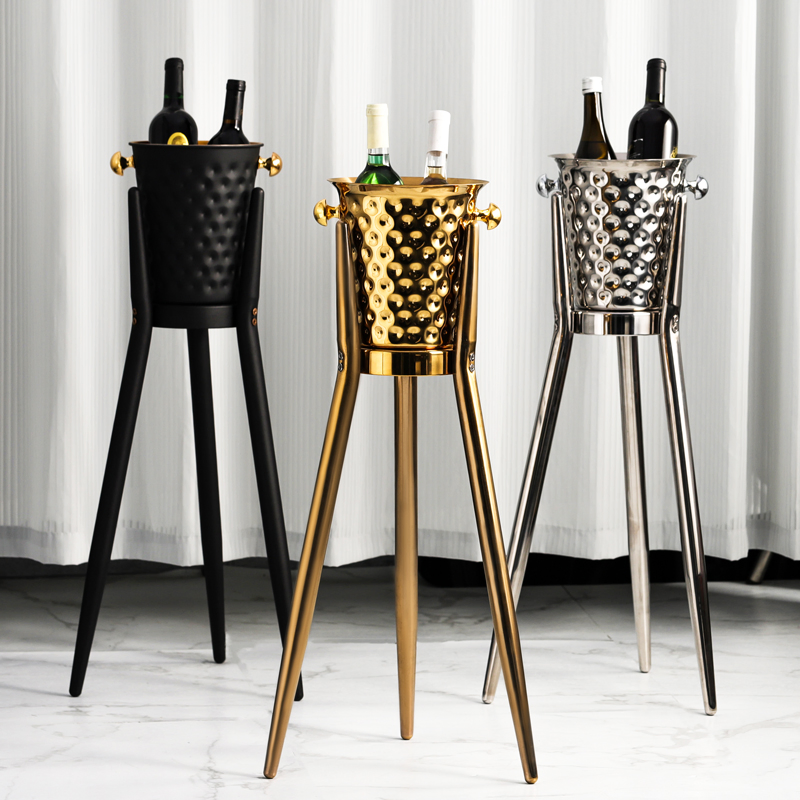 Home Supply Bufetera Juice Gold Utensil Set Stainless Steel Cooper Ice Cooler Champagne Ice Buckets Stand Vodka and Wine Chiller Wholesale Ice Bucket Beer