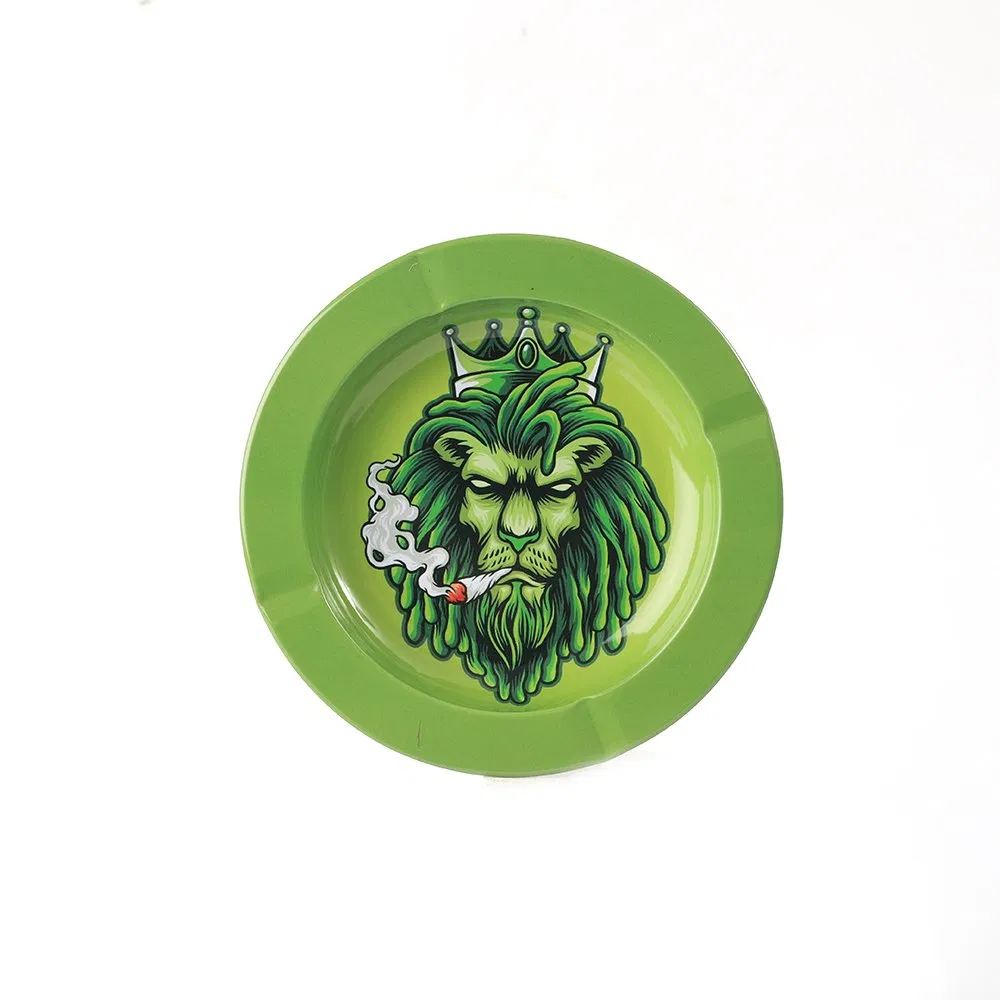 Custom printing Smoking Accessories Round Metal Tin Ashtray for Ciger/Tobacco