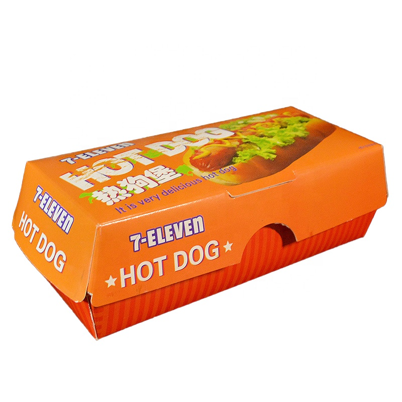 Biodegradable Food Packing Corrugated Cardboard Paper Box for Hamburger and Hotdog