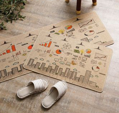 High Quality Linen Non-Slip Kitchen Floor Mat Rubber Carpet Home Door Mat