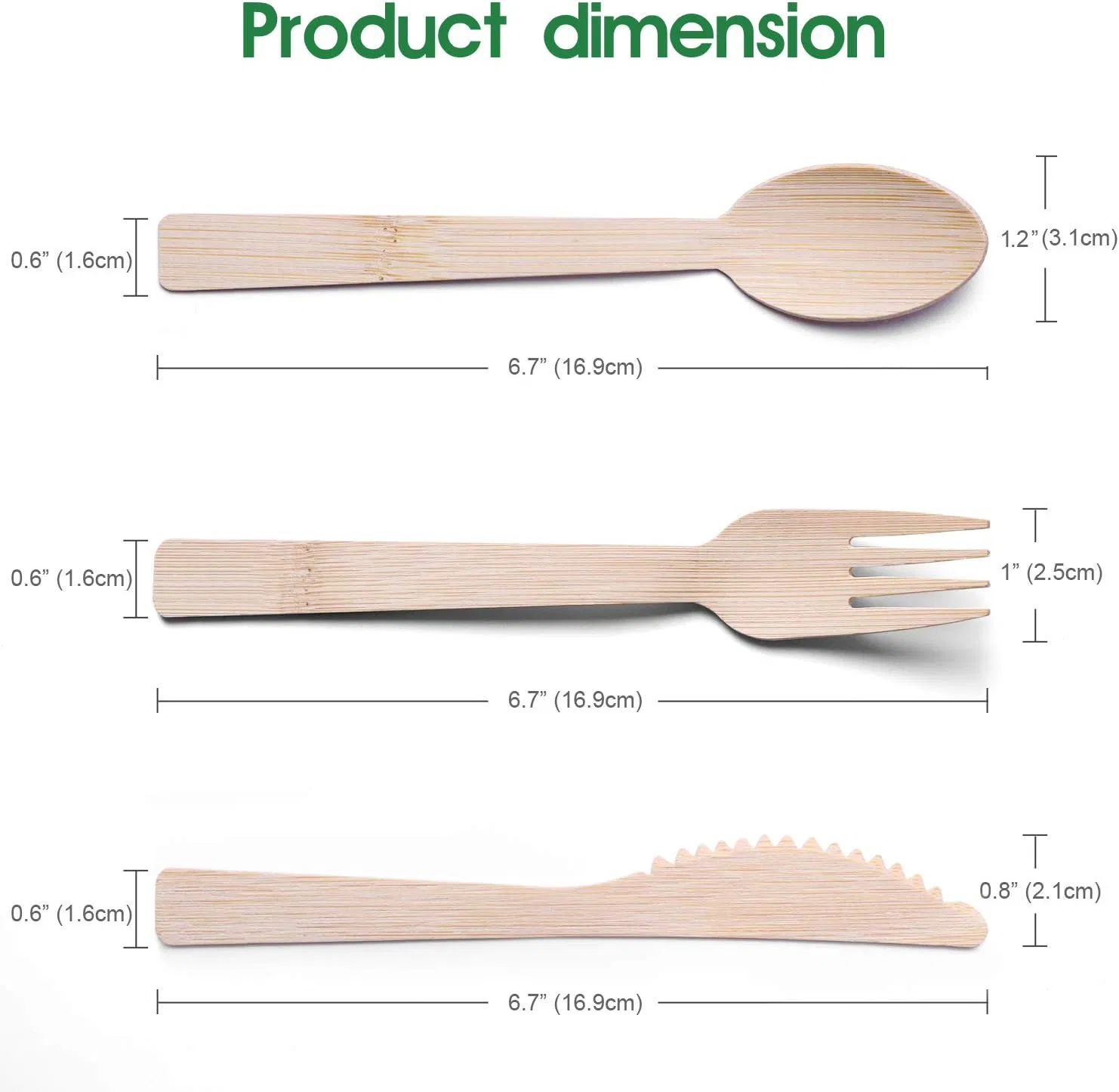Eco Friendly Natural Compostable Biodegradable Utensils Disposable Forks Knives and Spoons