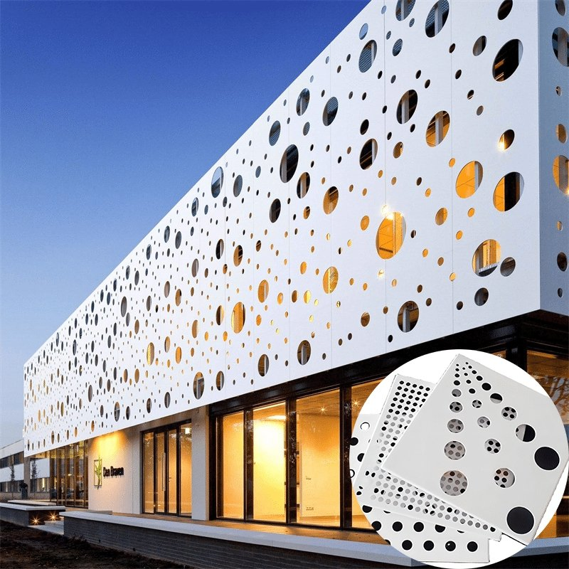 Anti Rust Galvanized Coating Aluminum Composite Panel Exterior Curtain Wall Metal Perforated Facade Panel