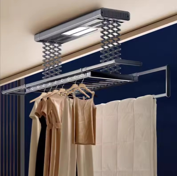 Electric Clothes Hanger Remote Control Voice Lifting Balcony Intelligent Drying and Disinfection Hidden Clothes Hanger