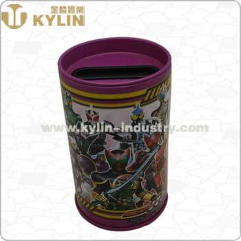 Металлическая бочка-органайзер для ручек и монет с крышкой