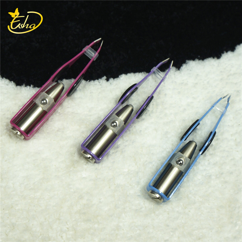 Light Facial Hair Removal Eyebrow Makeup Tool Stainless Steel LED Tweezers