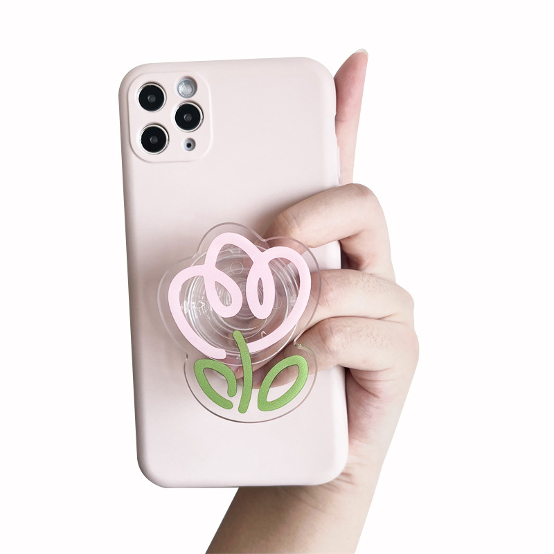 Прозрачный держатель для телефона "Тюльпан"