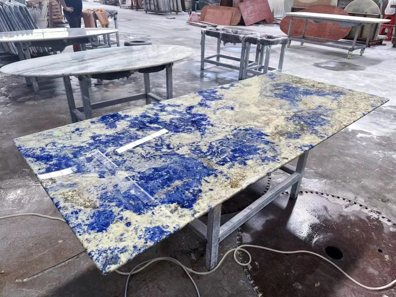 Luxury Bolivia Blue Natural Quartzite Slabs for Table Kitchen Countertop