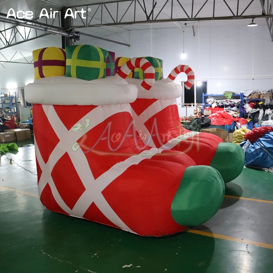 3mh Inflatable Christmas Boots Santa Claus Shoes Inflatable Gifts Stockings Christmas Decorations