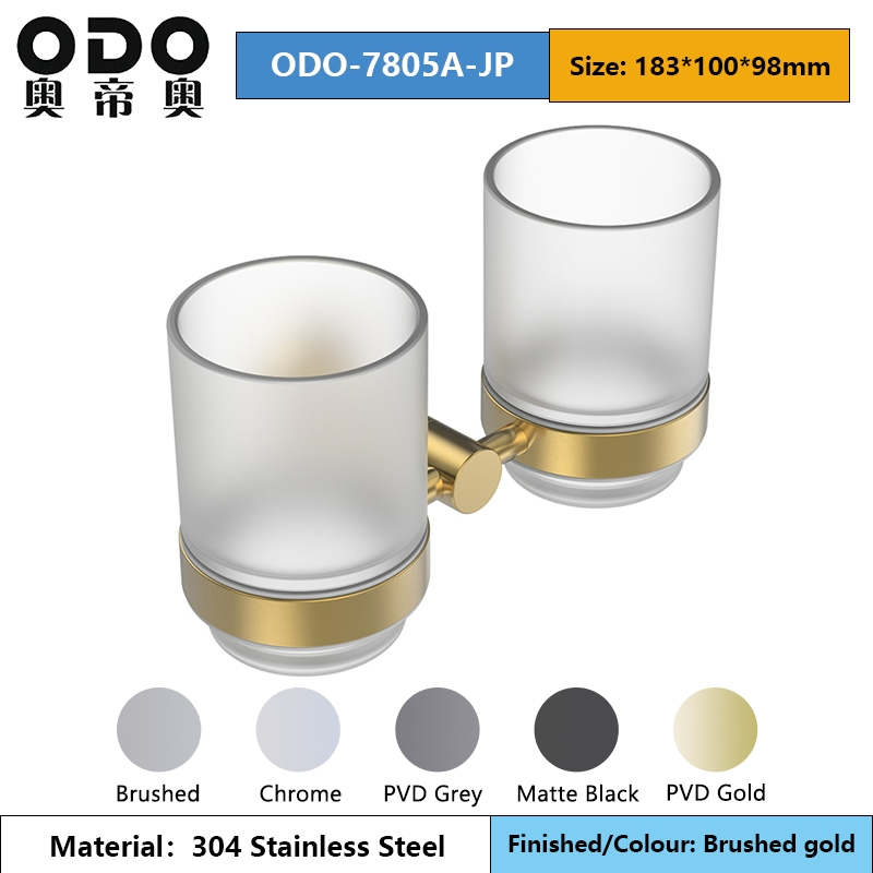 Держатель для стаканов PVD Gold с двумя стаканами