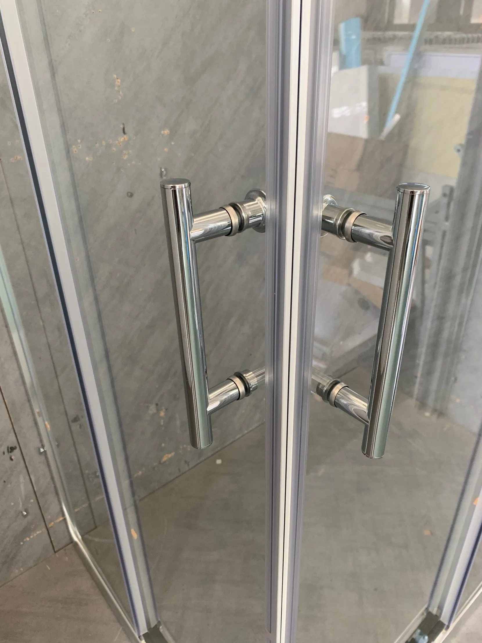 Bathroom Walk in Sliding Shower Cubicle Aluminum Frame Glass Shower Enclosure